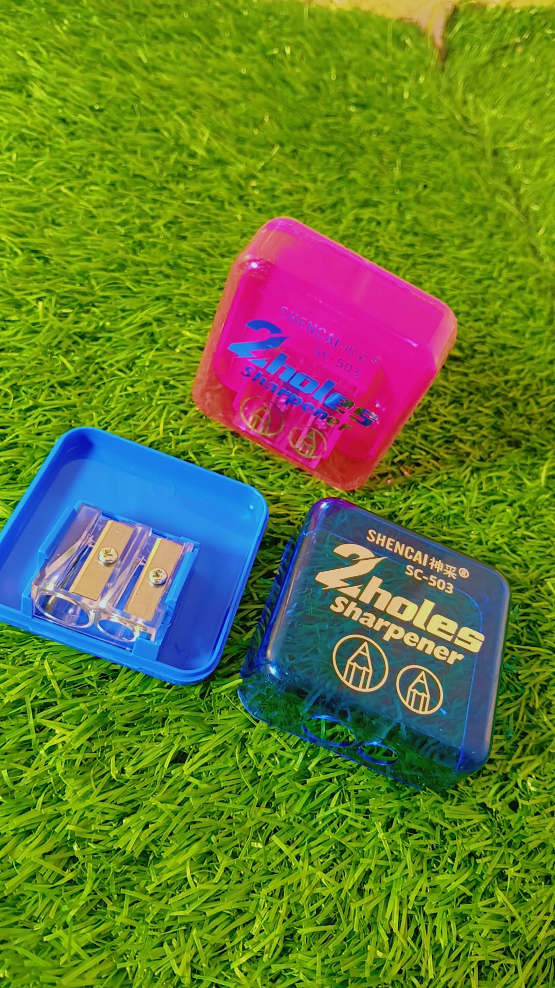 Cute Bird Shape Double Hole Pencil Sharpener for Kids