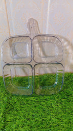 4 Portion Serving Platter – Snack & Sauce Divider Plate