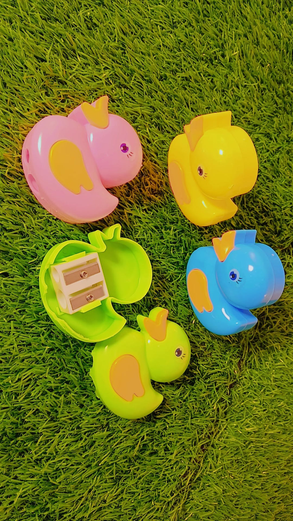 Cute Bird Shape Double Hole Pencil Sharpener for Kids