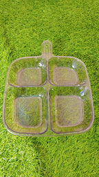 4 Portion Serving Platter – Snack & Sauce Divider Plate