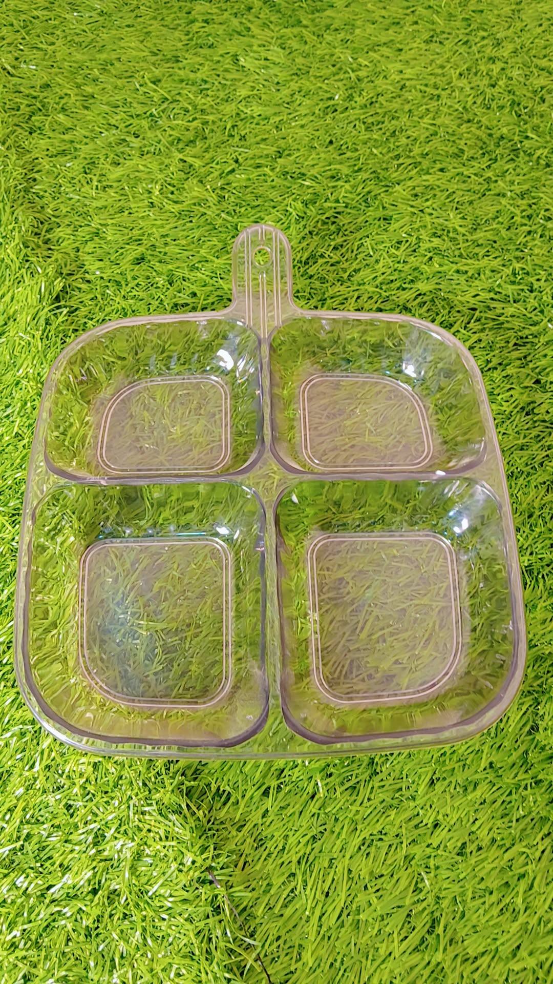 4 Portion Serving Platter – Snack & Sauce Divider Plate