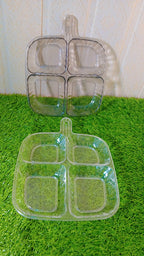 4 Portion Serving Platter – Snack & Sauce Divider Plate